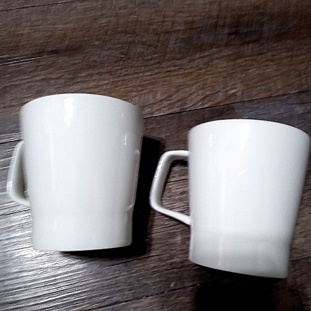 COPY - Portland Illuminite Mugs. White Porcelain. Set of 2 Glow in the Dark